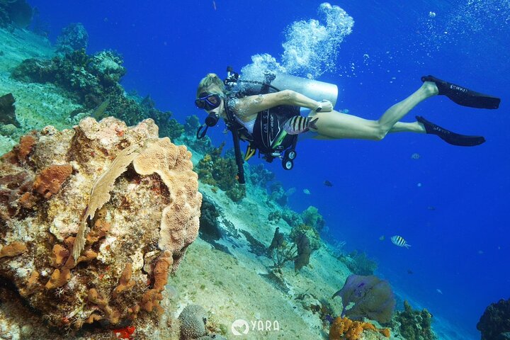 A Discover Scuba Diving participant with Cozumel Dive Academy